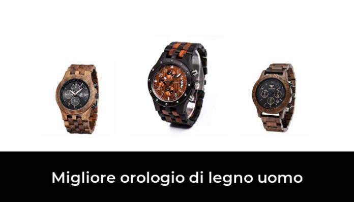 Tiong Orologio da uomo rettangolare in legno con scatola